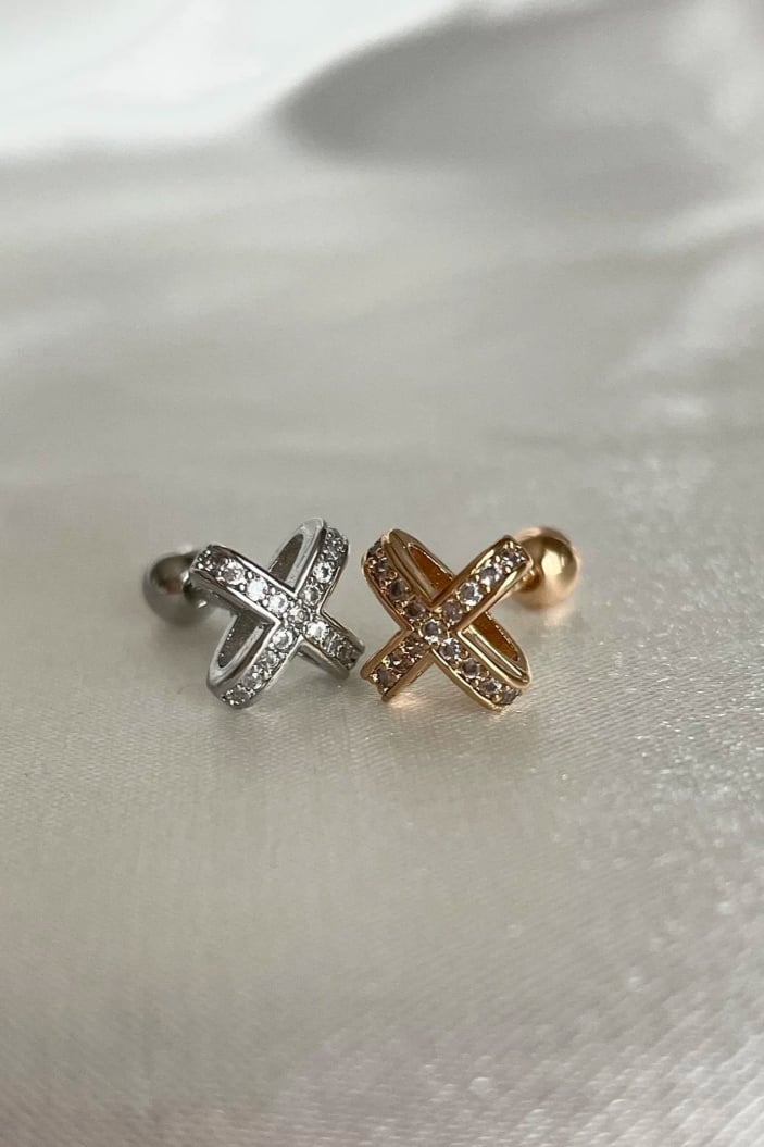 Çarpı Tragus Küpe 