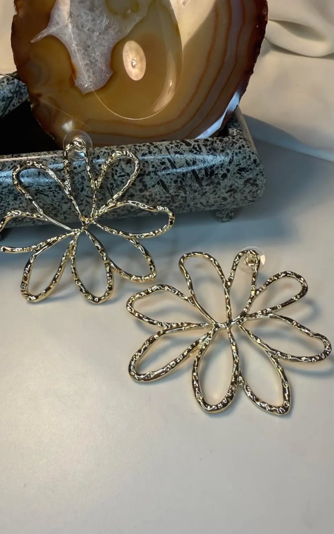 Çelik Floral Küpe 