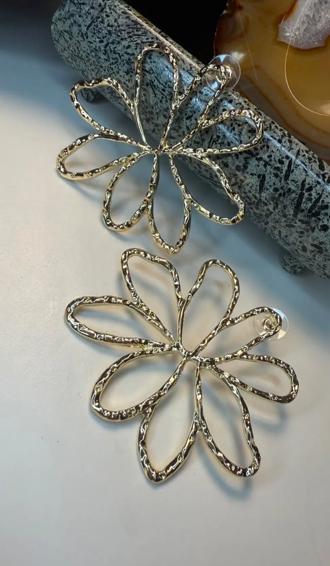 Çelik Floral Küpe 