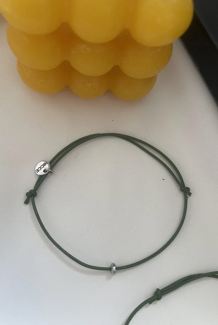 Handmade Yeşil Deri İp Bileklik