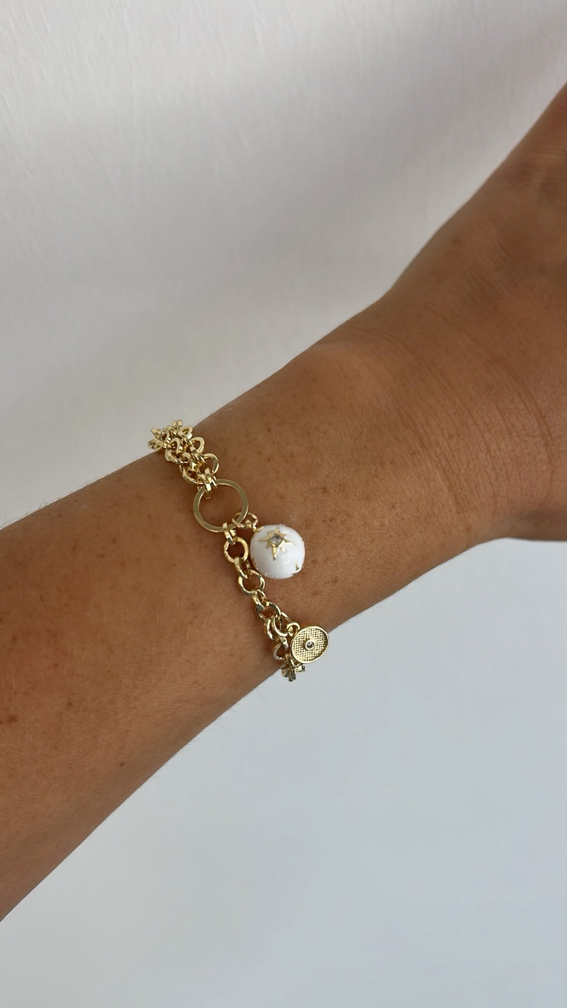 14K Gold Vip Seri Kutup Yıldız Charmlı Bileklik 20cm