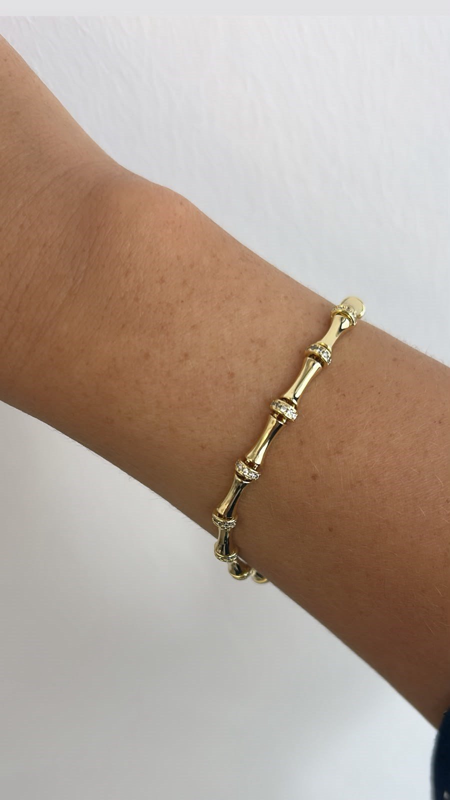 14K Gold Vip Seri Taşlı Ray Bileklik 18cm