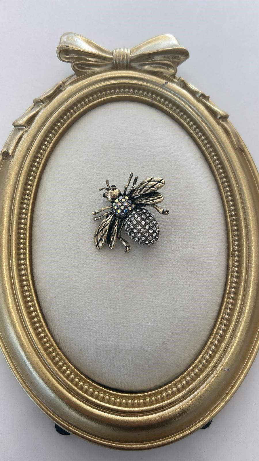 Bronz Taşlı Arı Broş 4cm