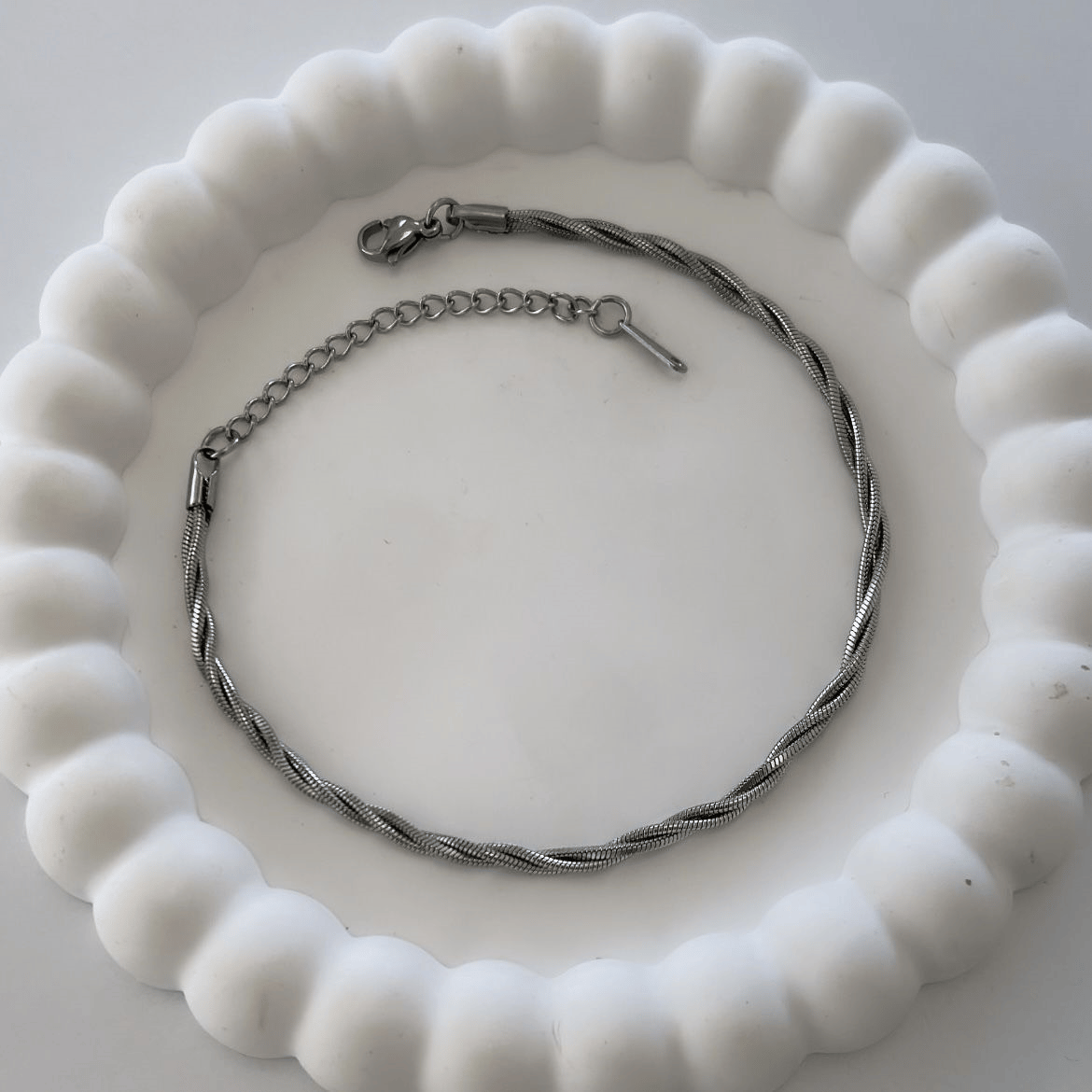 Çelik  Gümüş Burgu Halhal 26cm