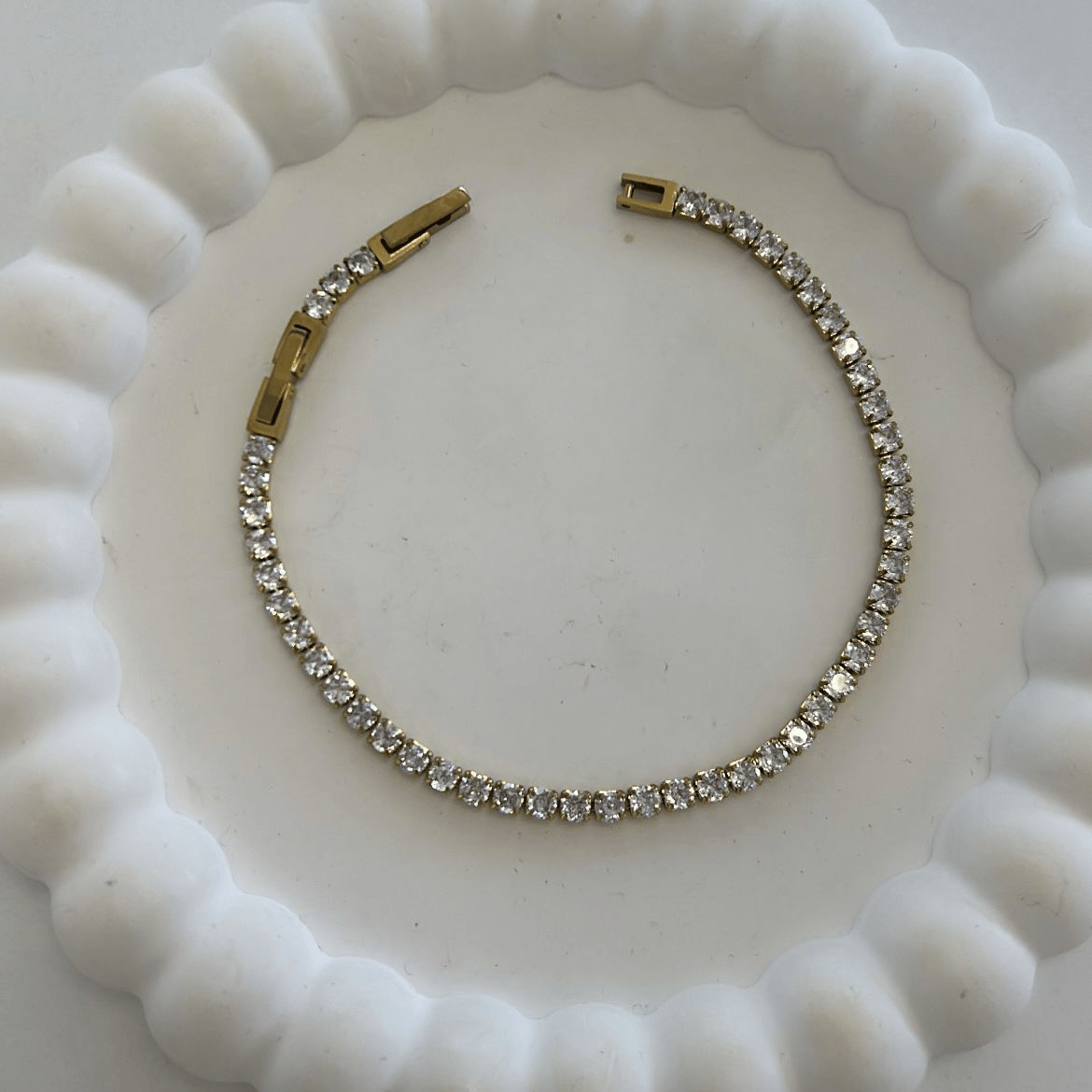Çelik  Zirkon Taşlı Gold  Su Yolu  19cm