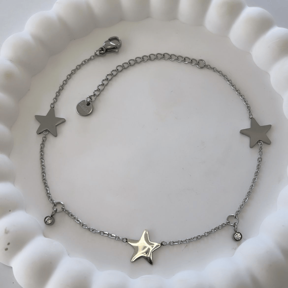 Çelik Taşlı Yıldızlı Halhal 25cm