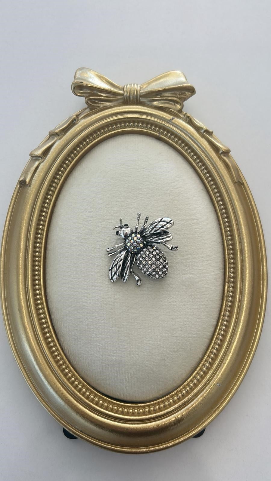 Gümüş Taşlı Arı Broş 4cm