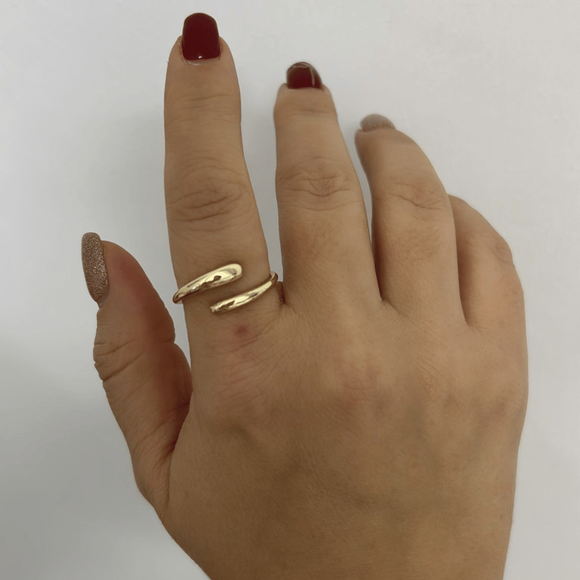 Özel Seri Gold Damla Yüzük (AYARLI)
