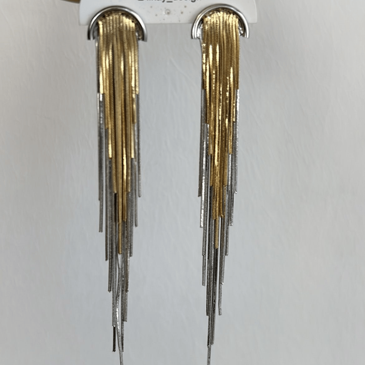 Özel Seri Gold Gümüş Püskül Küpe