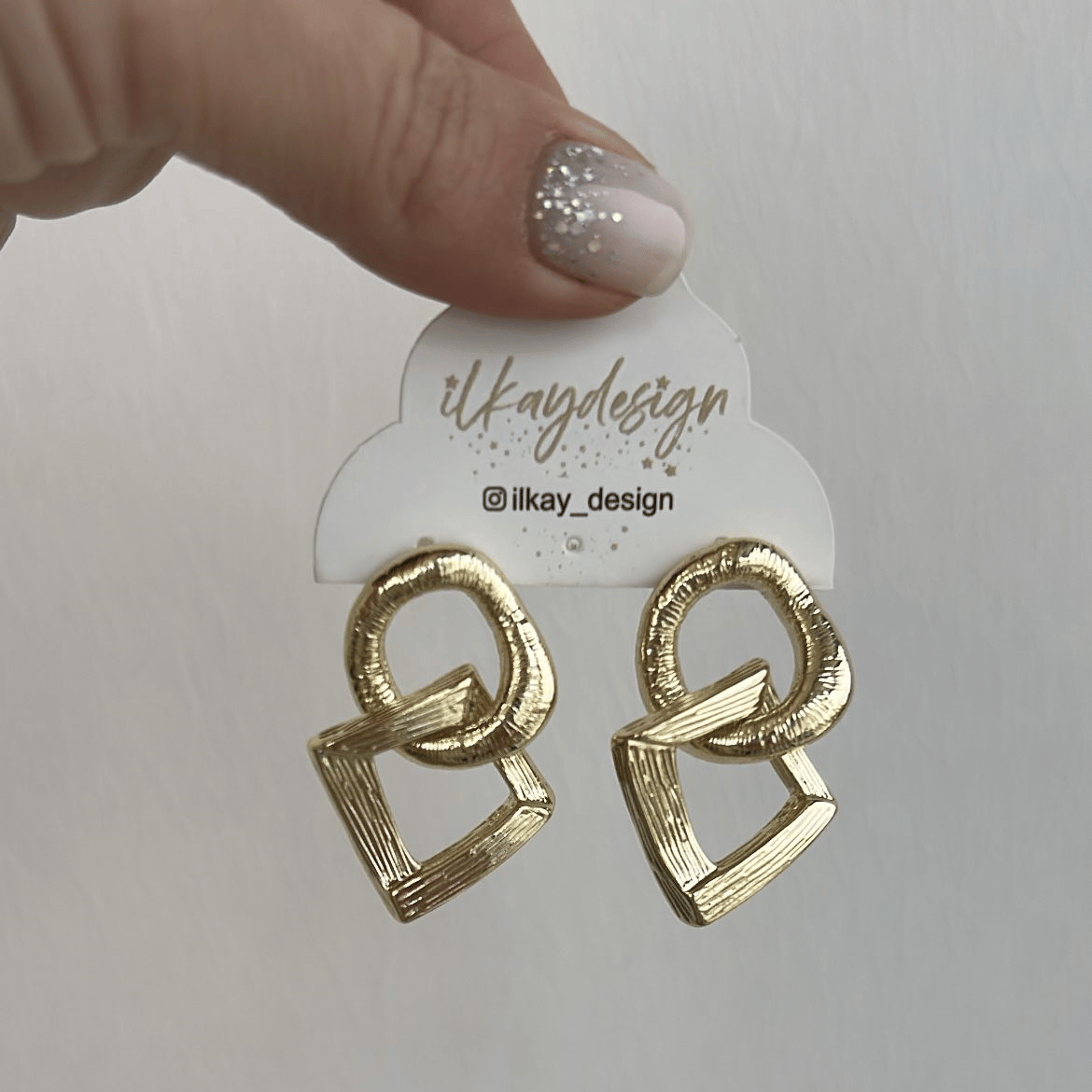 Özel Seri Gold Zincir Küpe 3,5cm