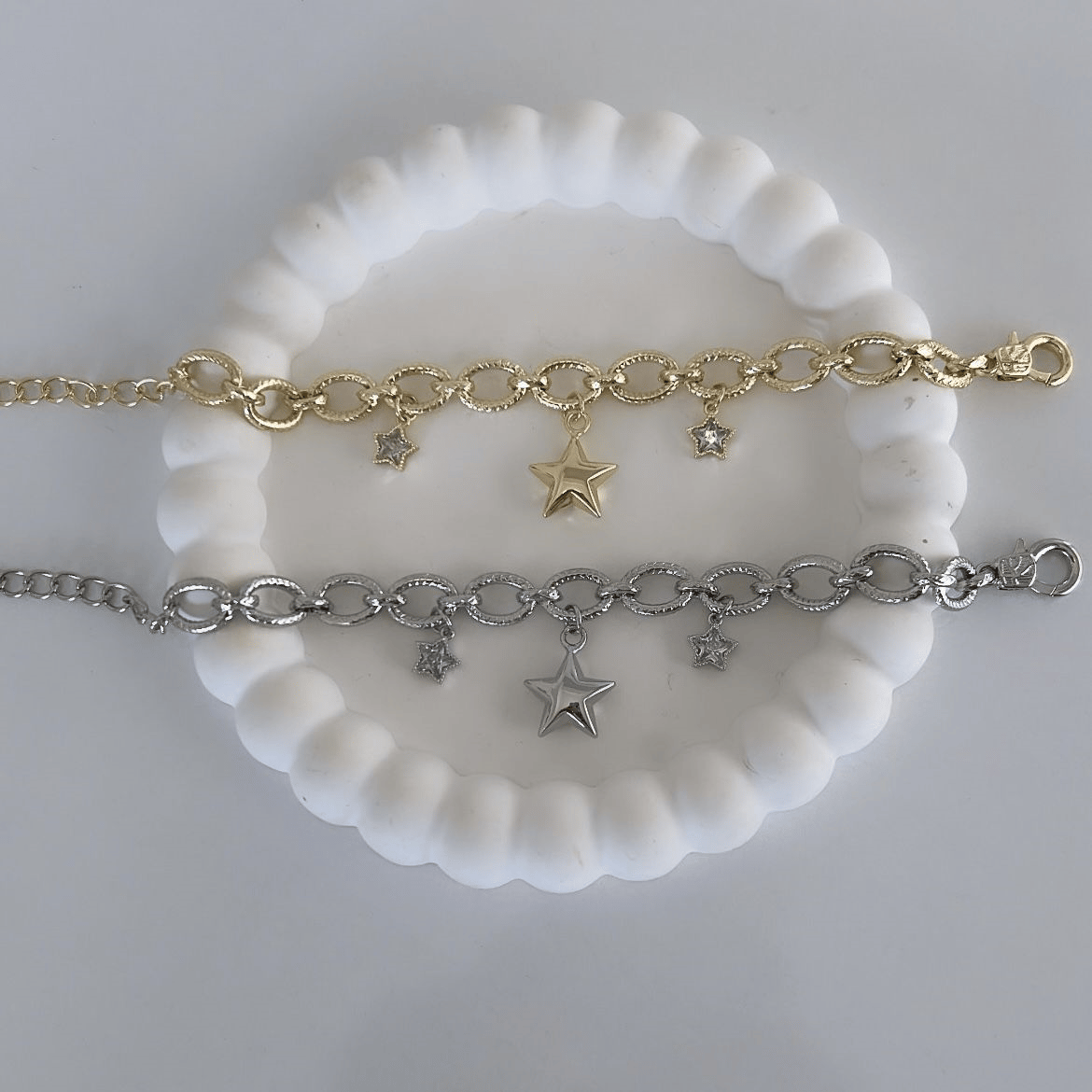 Özel Seri Yıldızlı Zincir Bileklik 21cm