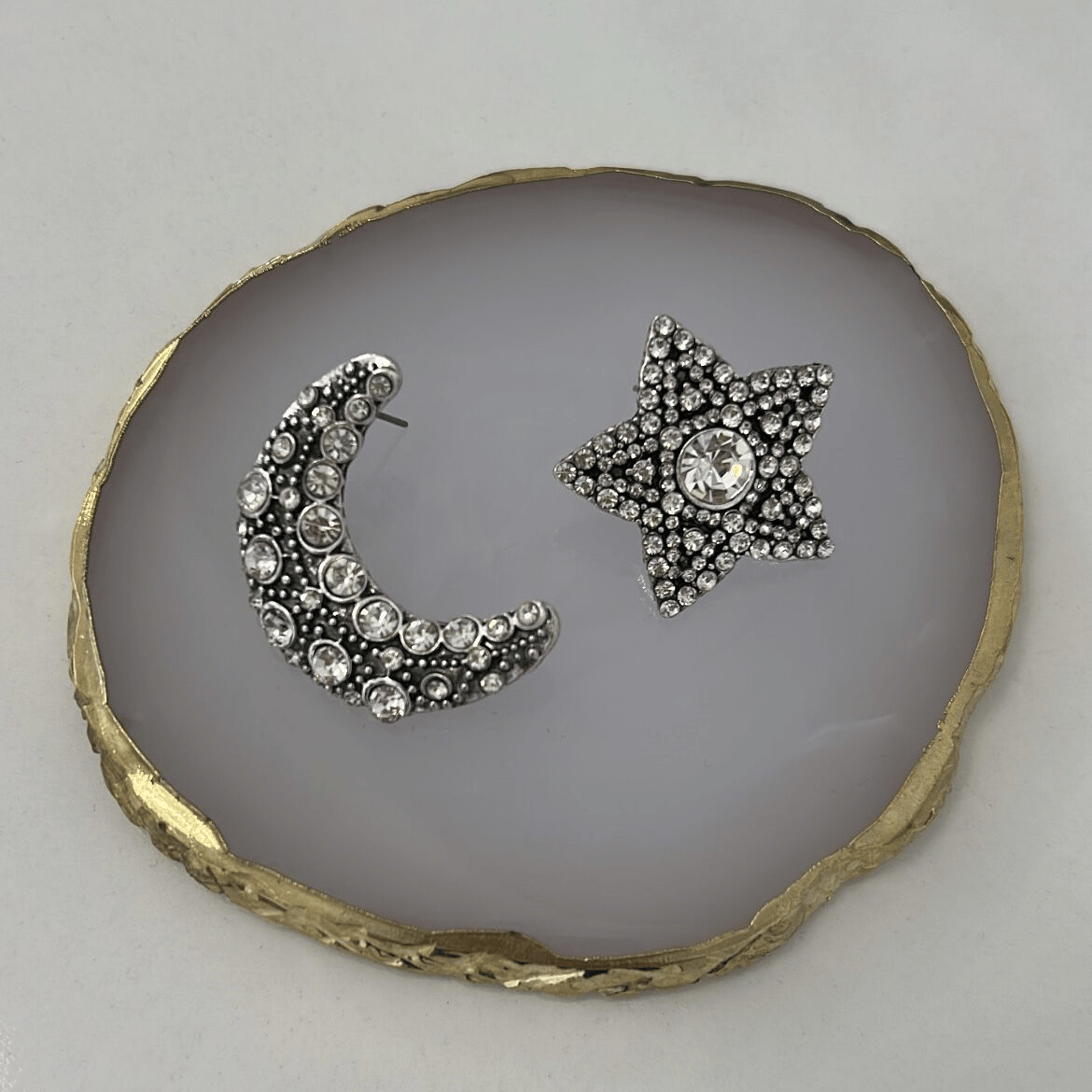 Özel Seri Zirkon Taşlı Ay Yıldızlı Küpe