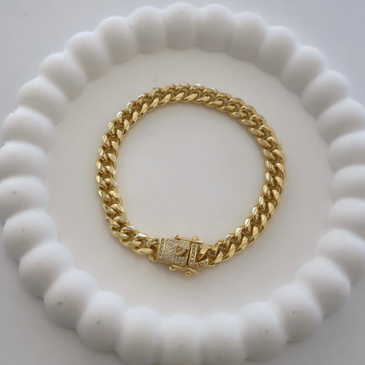 Özel Seri Zirkon Taşlı Zincir Bileklik 19cm