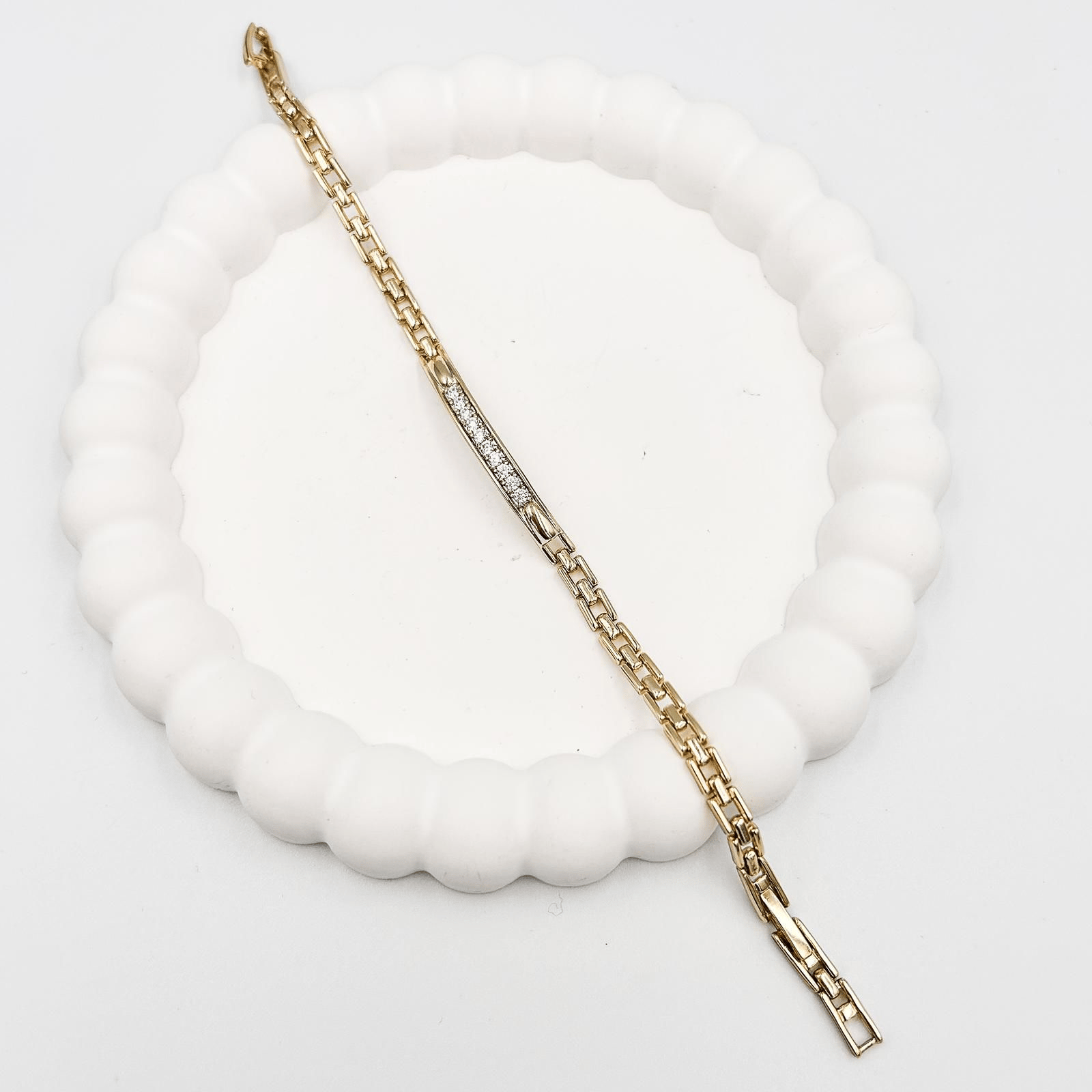 Özel Seri Zirkon Taşlı Zincir Bileklik 18cm