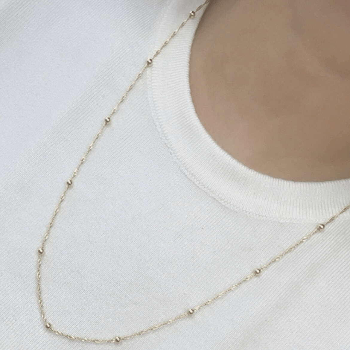 Vip Seri 14K Gold Burgu Zincir Top Detaylı Kolye 60 cm