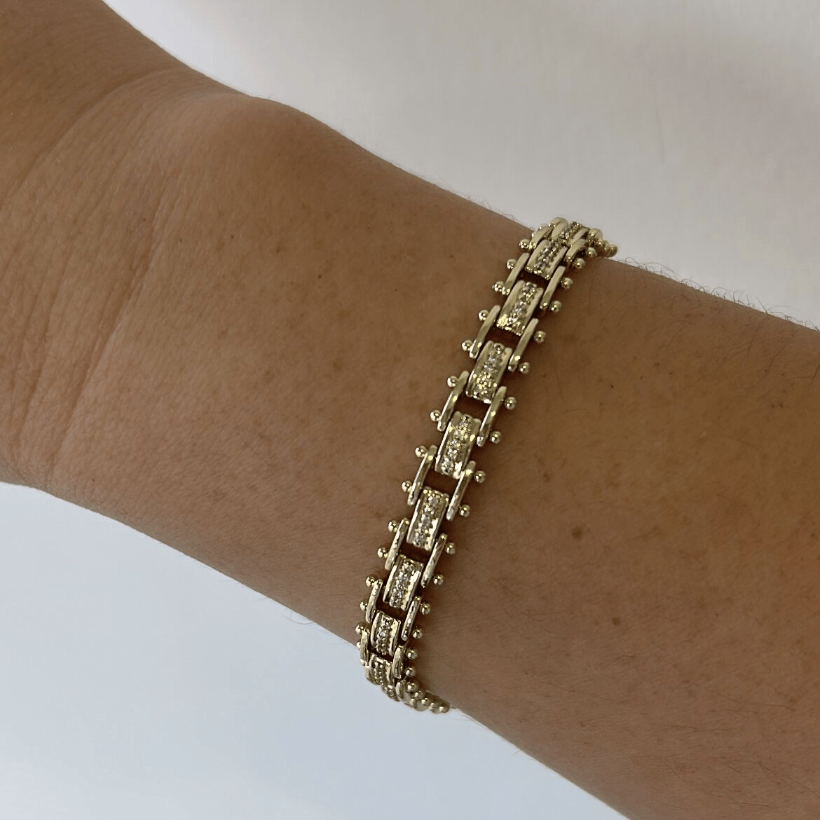 Vip Seri 14K Gold Ray Bileklik 19cm