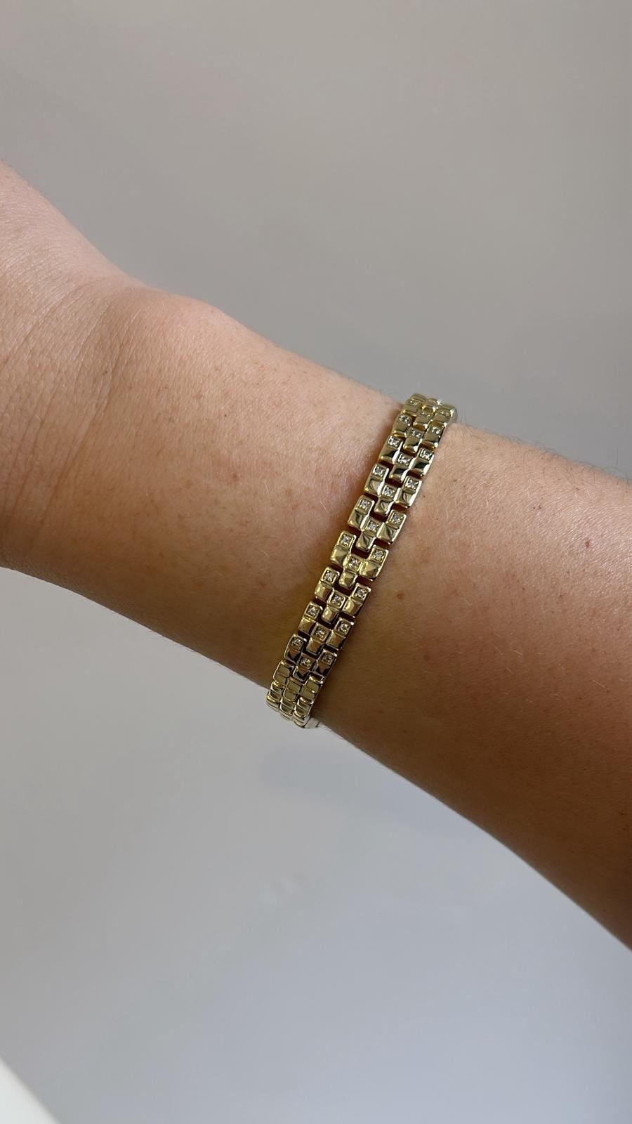 Vip Seri 14K Gold Taşlı Bileklik 18 cm 