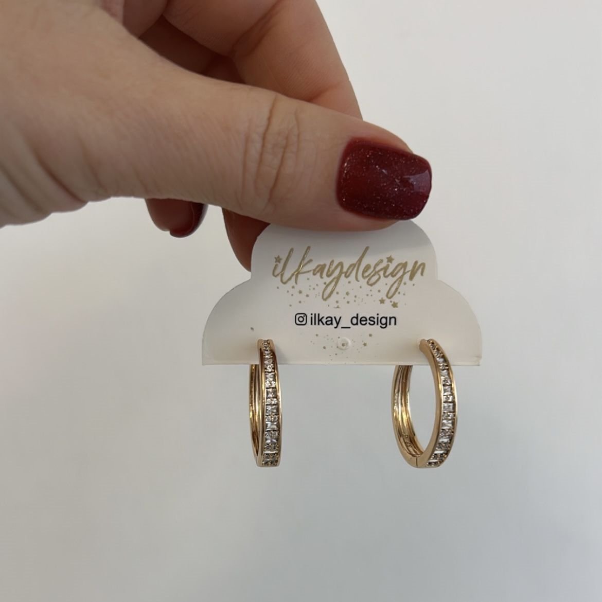Vip Seri Zirkon Taşlı Halka Küpe 2cm
