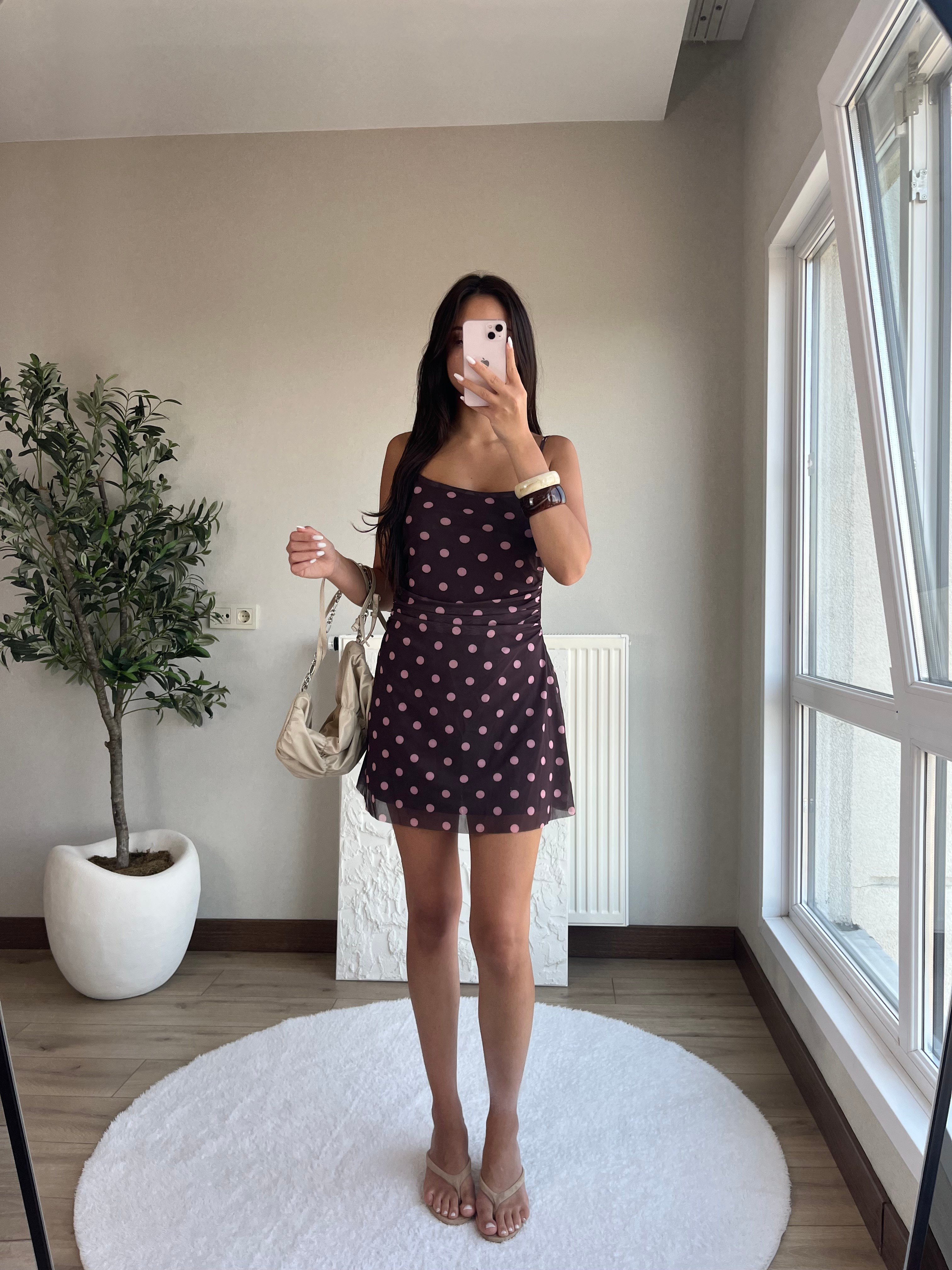 Puantiye Desen Mini Elbise