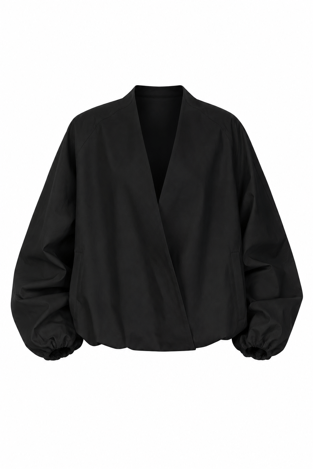 Siyah Kruvaze Bomber Ceket