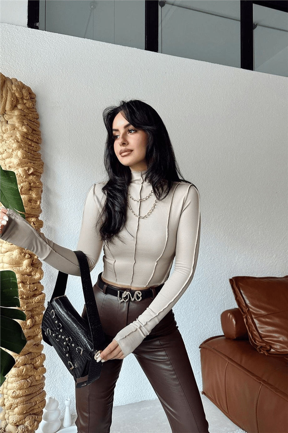 Kadın Balıkçı Yaka Korsaj Detaylı Crop Bluz Zyn-58426 - TAŞ · 2