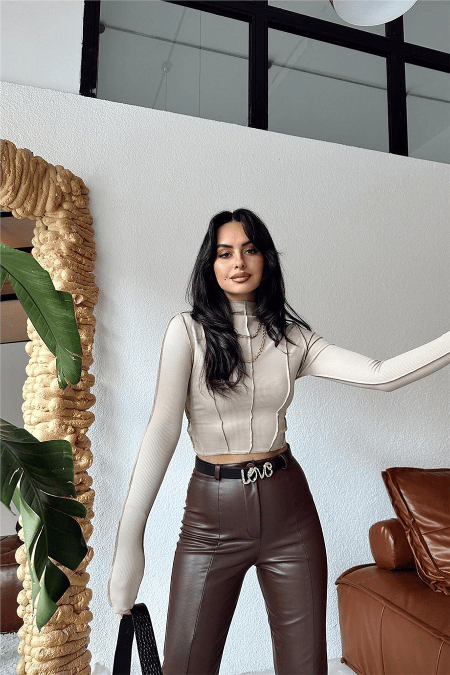 Kadın Balıkçı Yaka Korsaj Detaylı Crop Bluz Zyn-58426 - TAŞ · 3