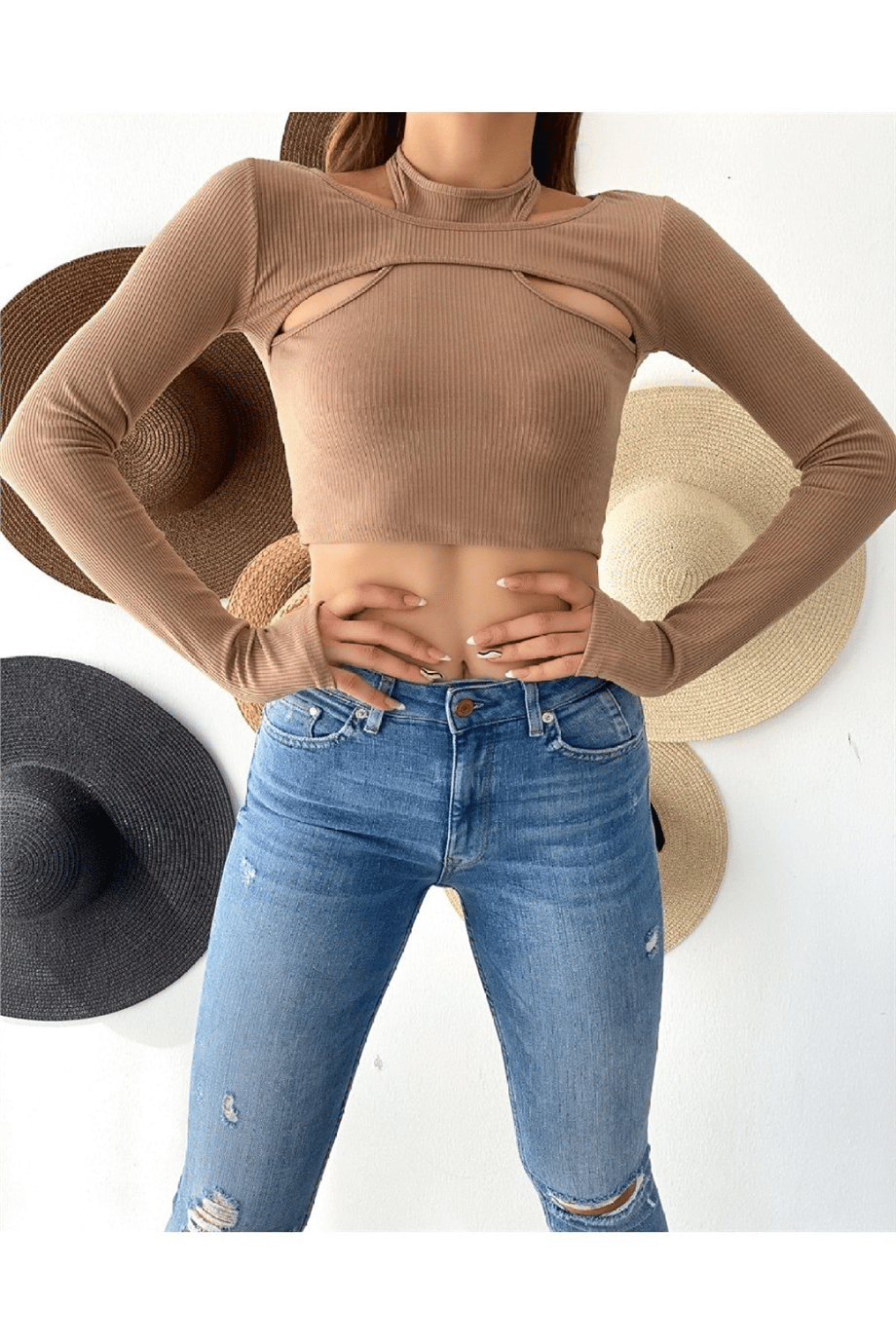 Kadın Bolero Crop Bluz Zyn-58319 - LACİVERT · 3