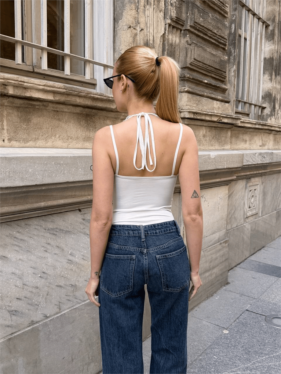 Kadın Dantel Detaylı Bodysuit - Beyaz · 8