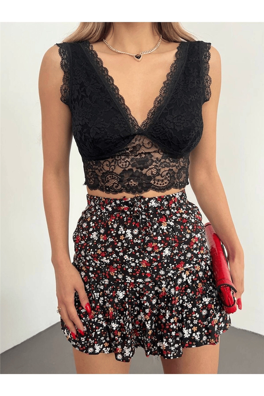 Kadın Güpür Detaylı Bralet Bluz Zyn-58409 - SİYAH · 4