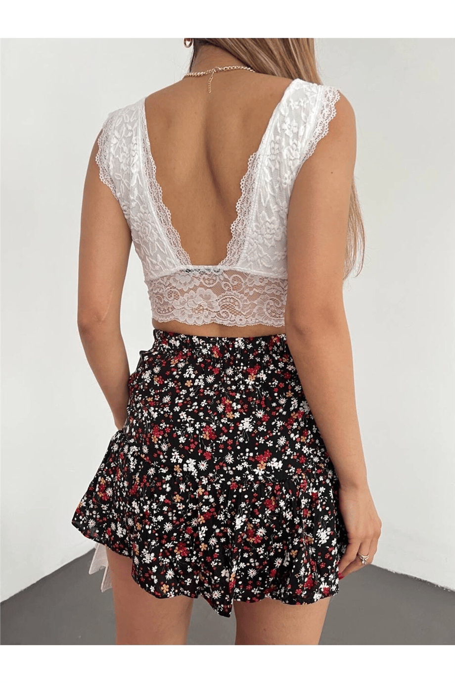 Kadın Güpür Detaylı Bralet Bluz Zyn-58409 - BEYAZ · 3