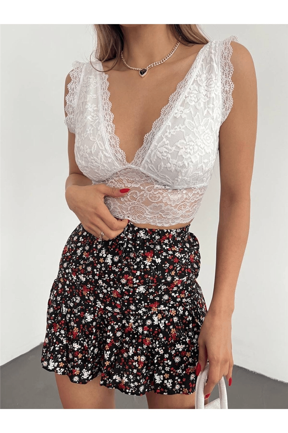 Kadın Güpür Detaylı Bralet Bluz Zyn-58409 - BEYAZ · 5