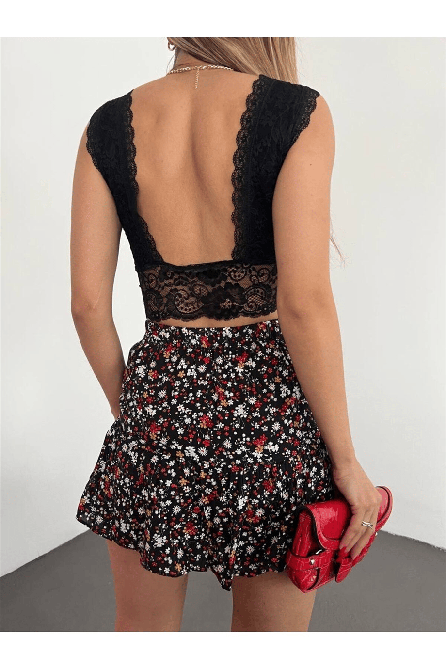 Kadın Güpür Detaylı Bralet Bluz Zyn-58409 - SİYAH · 3