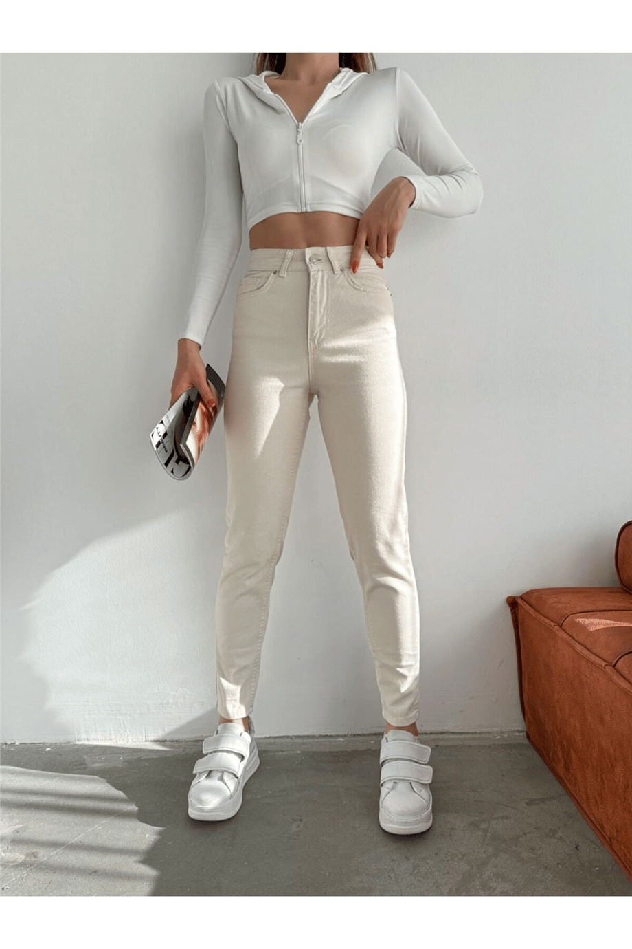 Kadın Yüksek Bel Mom Jean Pantolon Zyn-58397 - TAŞ · 2