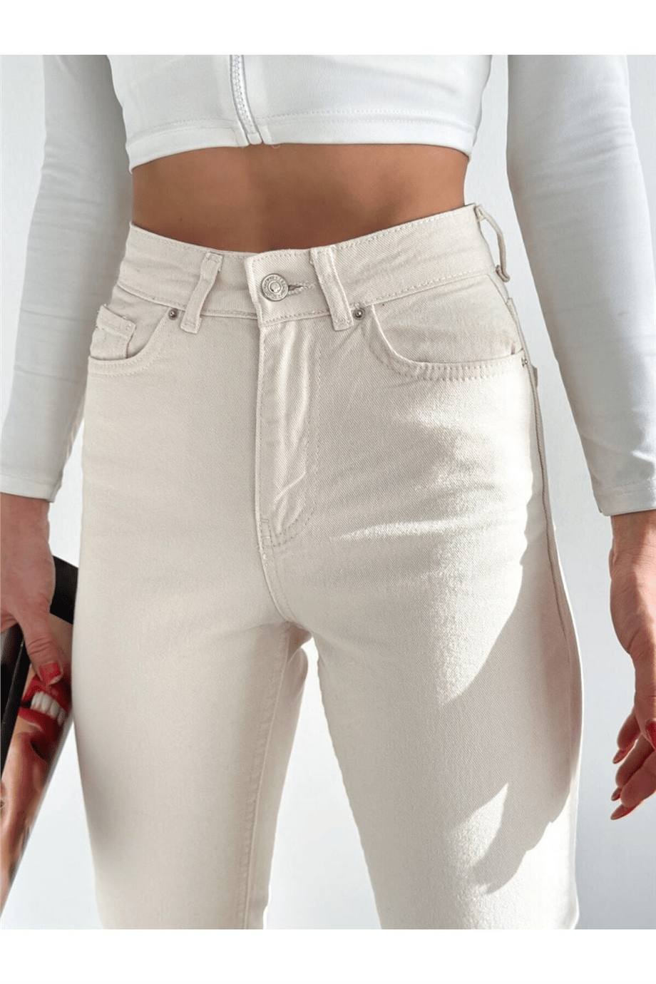 Kadın Yüksek Bel Mom Jean Pantolon Zyn-58397 - TAŞ · 3