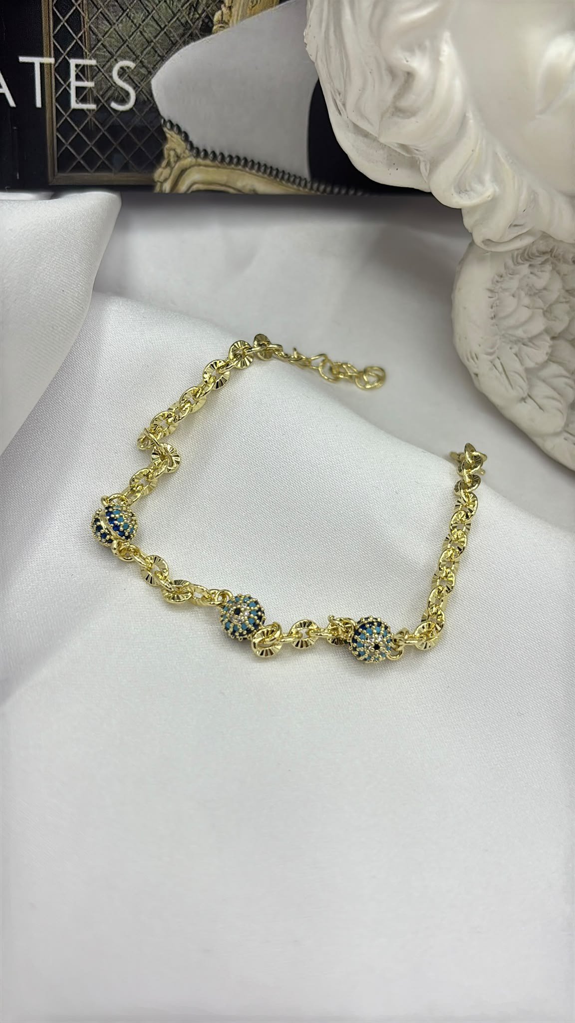 GÖZLÜ BİLEKLİKÇELİK BİLEKLİK26-SOSO-30009Celik Taki AccesoriesGÖZLÜ BİLEKLİK