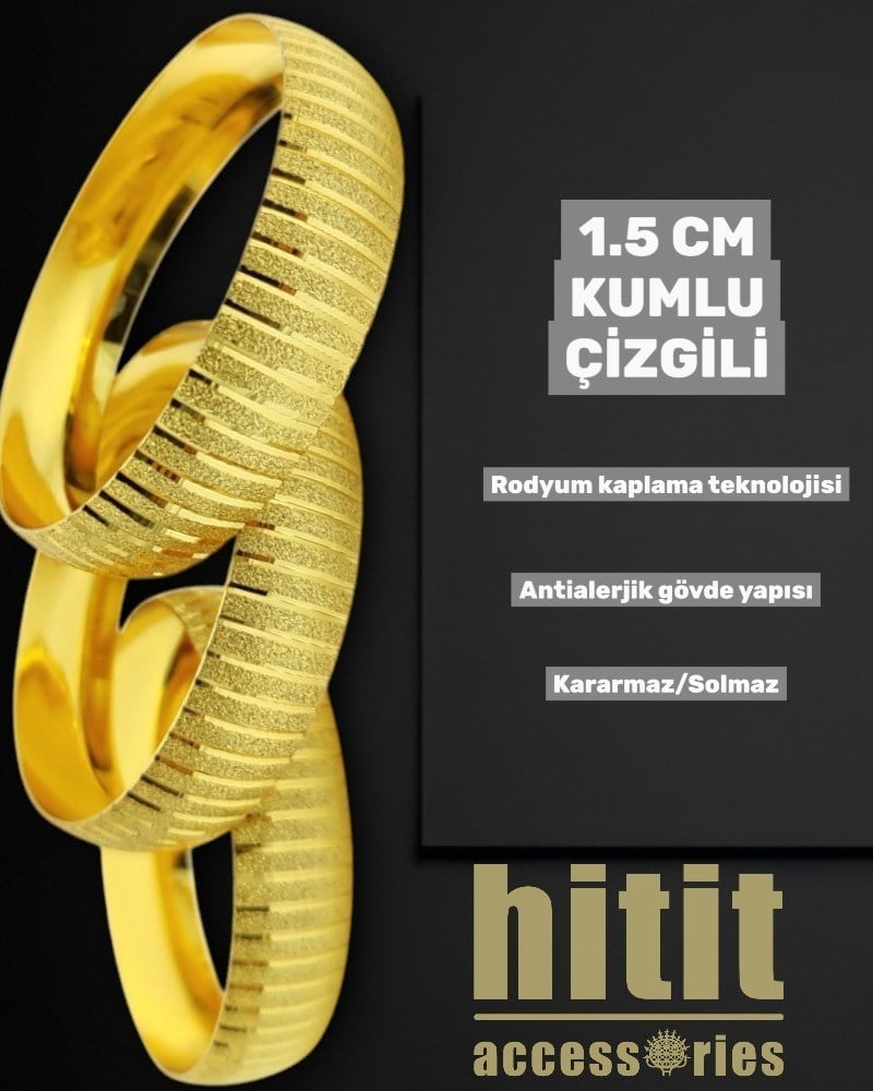 1.5 CM KUMLU ÇİZGİLİ BİLEZİK