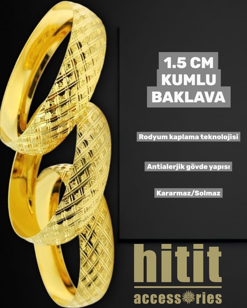 1.5 CM KUMLU BAKLAVA BİLEZİK