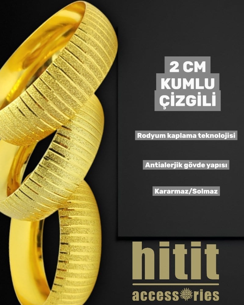 2 CM KUMLU ÇİZGİLİ BİLEZİK