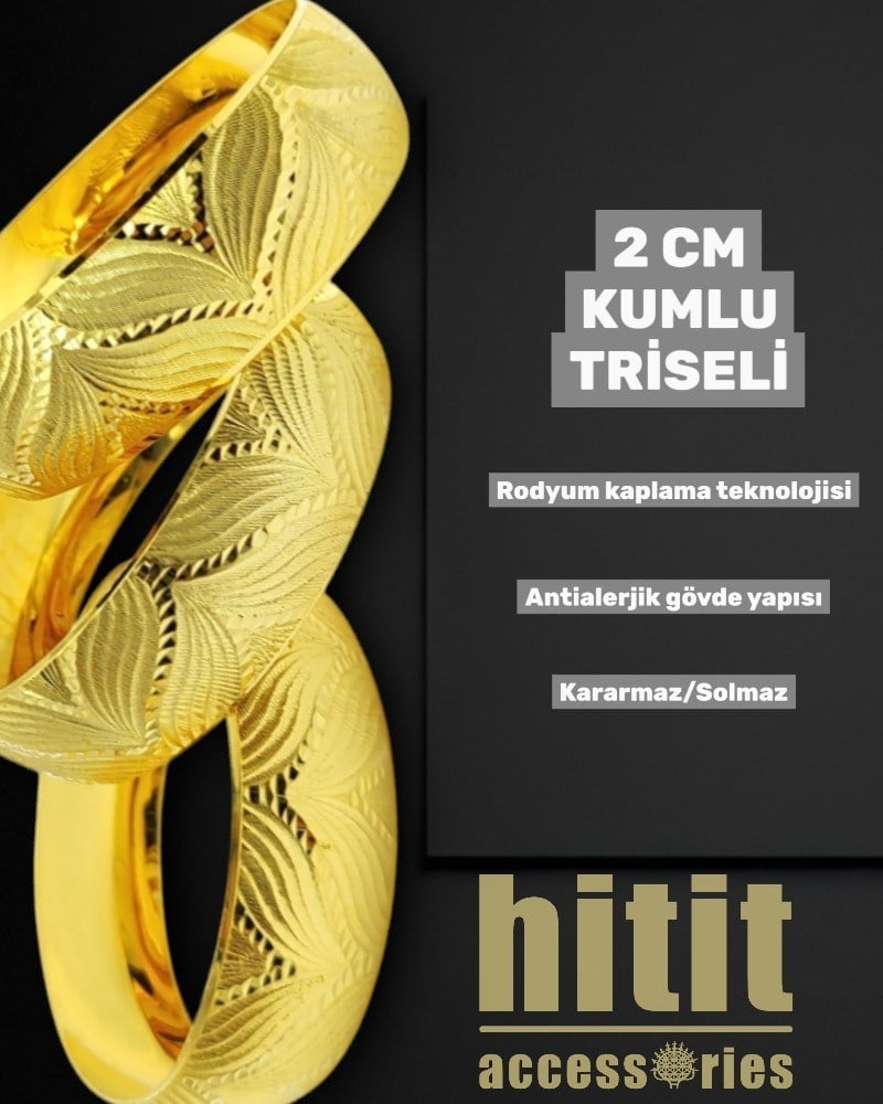 2 CM KUMLU TRİSELİ BİLEZİK