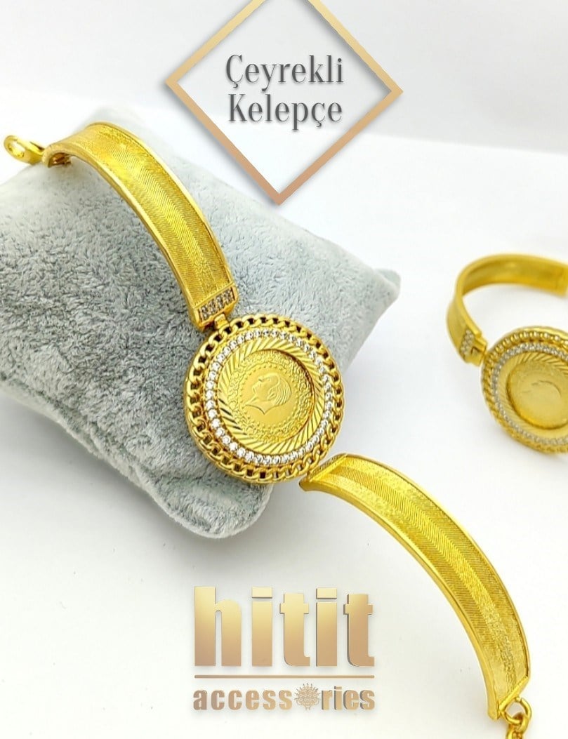 ÇEYREKLİ GOLD KELEPÇE BİLEKLİK