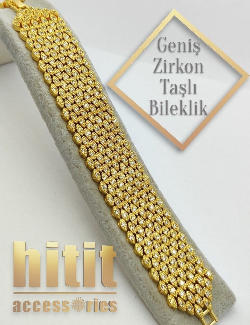 GENİŞ ZİRKON TAŞLI BİLEKLİK