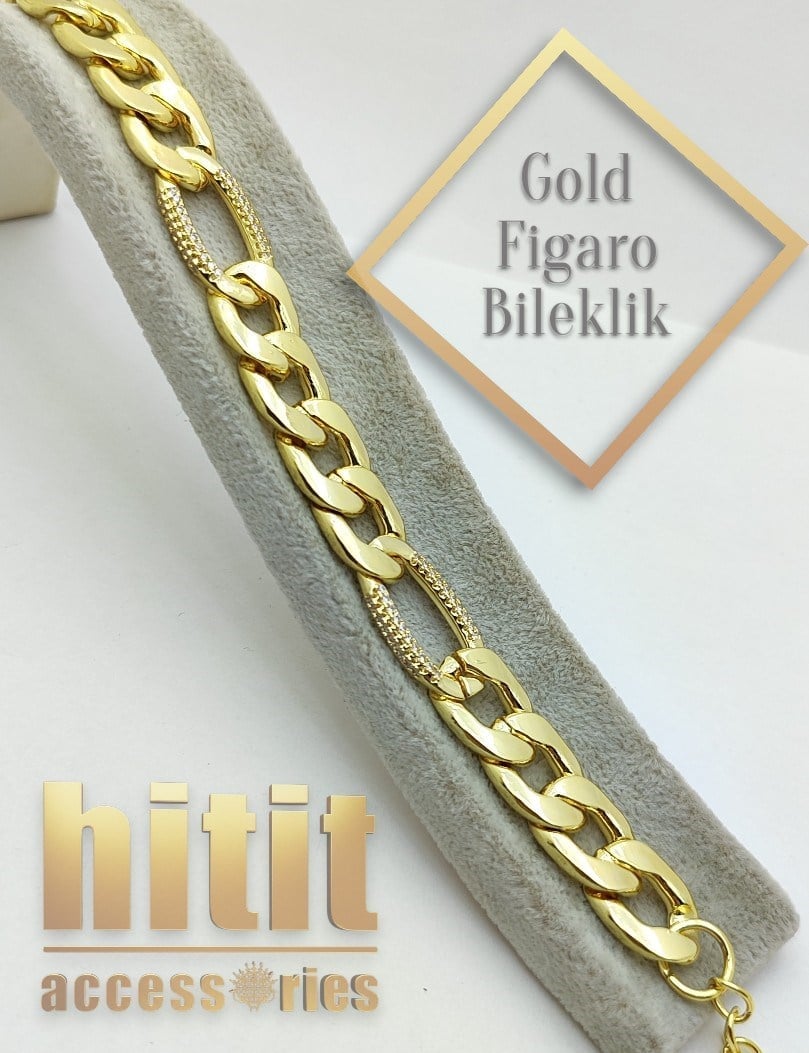 GOLD FİGARO EZME BİLEKLİK