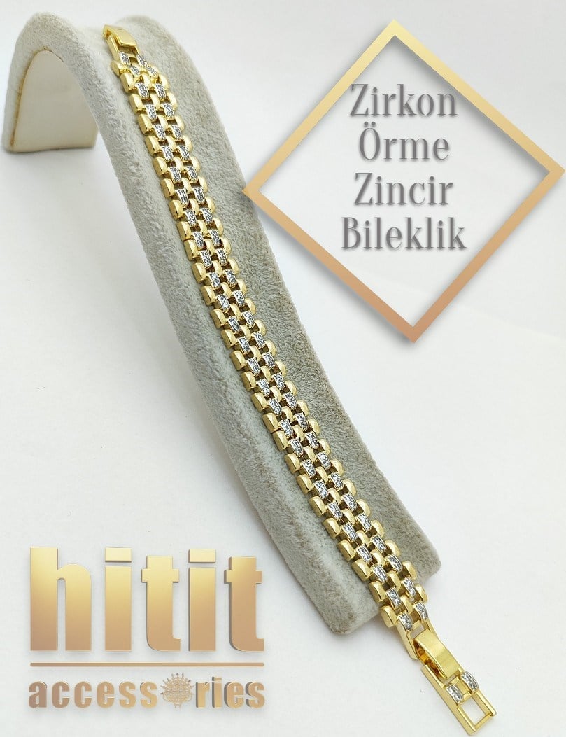 ÖRME ZİNCİR ZİRCON BİLEKLİK
