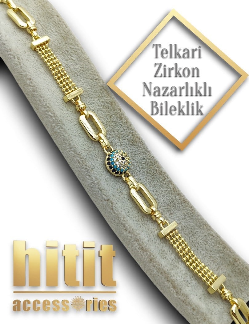 TELKARİ ZİRKON NAZARLIKLI BİLEKLİK