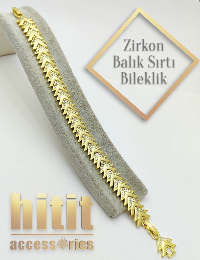 ZİRKON TAŞLI BALIK SIRTI BİLEKLİK