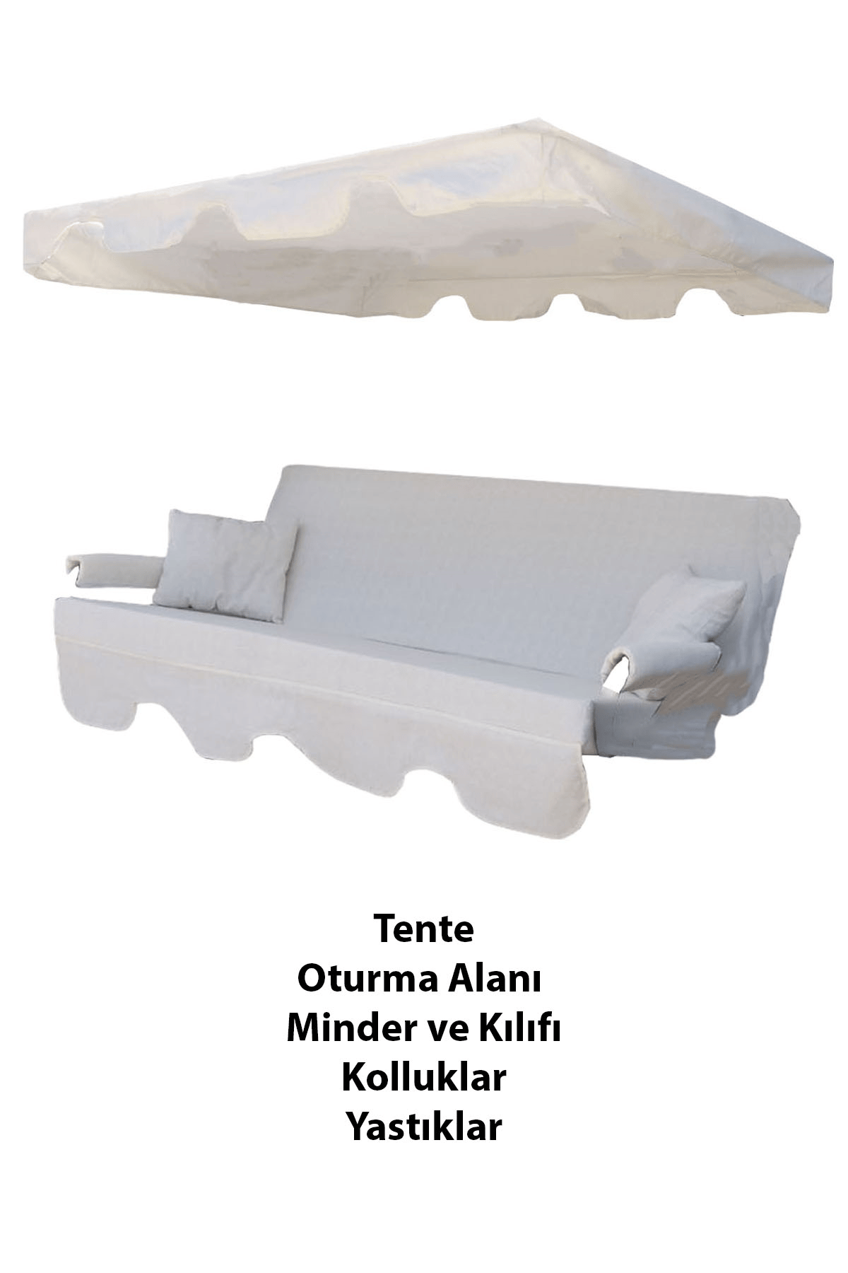 Krem Cappuccino Salıncak Minder Takımı Tente Dahil