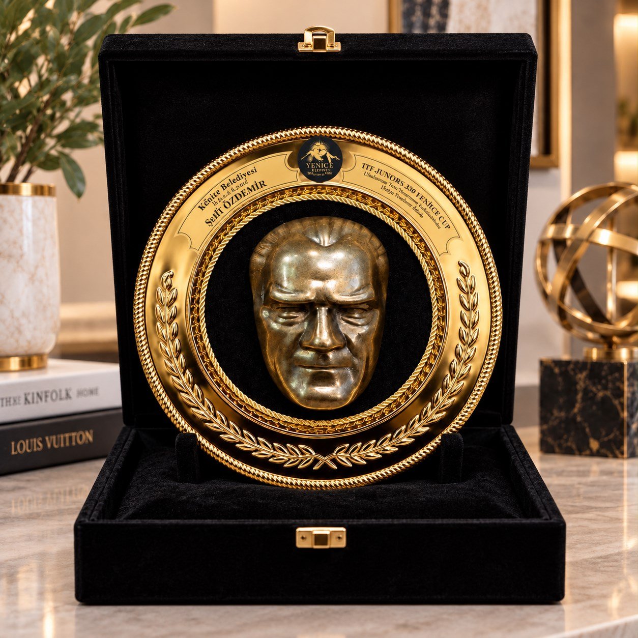 ATATÜRK TABAK PLAKET (KADİFE KUTULU)