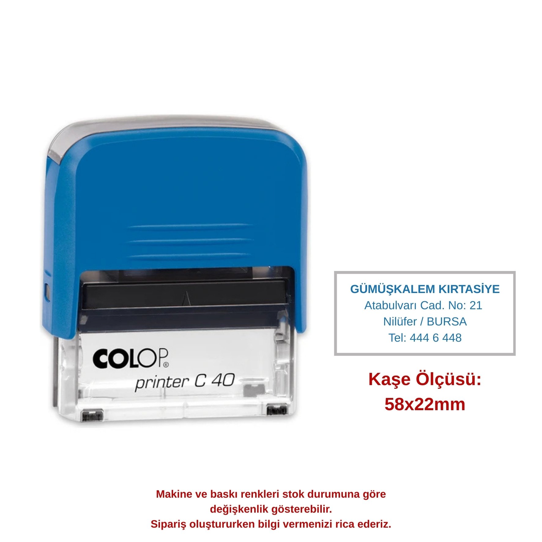 COLOP 40 KAŞE