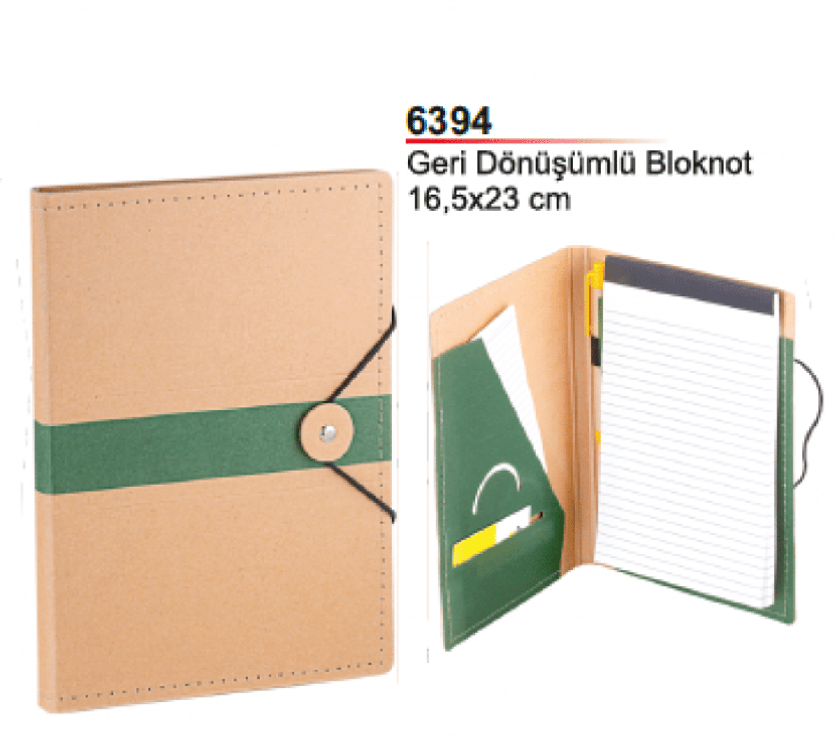 Geri Dönüşümlü Lastikli Toplantı Bloknotu