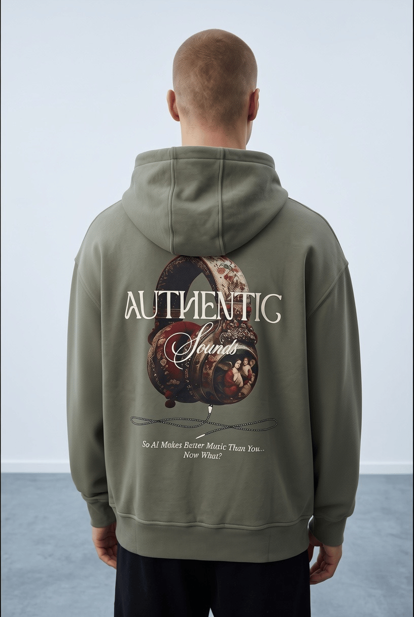 AUTHENTIG KULAKLIK BASKILI KAPŞONLU SWEATSHİRT 7048